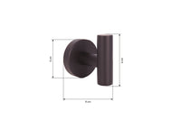 Cofan – Percha Negra Mate | Diseño Redondo | Acero Inoxidable | Kit de Fijación Incluido | 5 x 5 x 6 cm