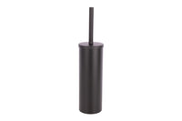 Cofan – Escobillero de Baño Negro Mate | Diseño Redondo | Acero Inoxidable | 9,1 x 9,1 x 39 cm