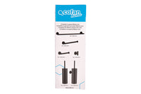 Cofan – Escobillero de Baño Negro Mate | Diseño Redondo | Acero Inoxidable | 9,1 x 9,1 x 39 cm