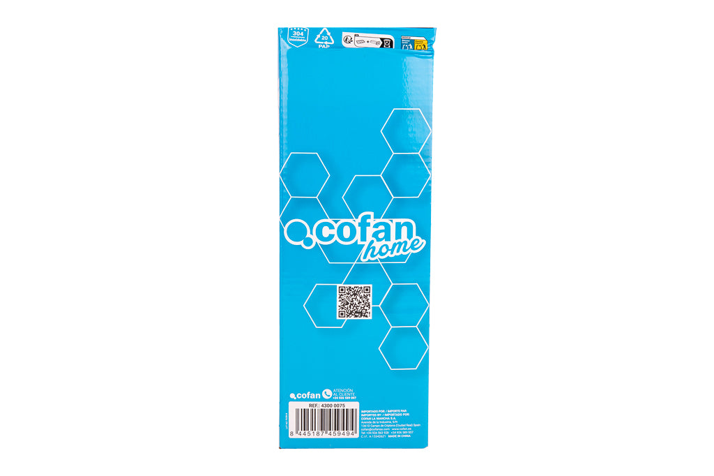 Cofan – Escobillero de Baño Negro Mate | Diseño Redondo | Acero Inoxidable | 9,1 x 9,1 x 39 cm