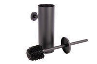 Cofan – Escobillero de Pared Negro Mate Ribeira | Diseño Redondo | Acero Inoxidable | 9,1 x 12,9 x 39 cm