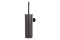 Cofan – Escobillero de Pared Negro Mate Ribeira | Diseño Redondo | Acero Inoxidable | 9,1 x 12,9 x 39 cm