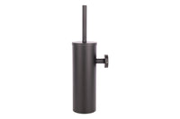 Cofan – Escobillero de Pared Negro Mate Ribeira | Diseño Redondo | Acero Inoxidable | 9,1 x 12,9 x 39 cm