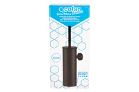 Cofan – Escobillero de Pared Negro Mate Ribeira | Diseño Redondo | Acero Inoxidable | 9,1 x 12,9 x 39 cm