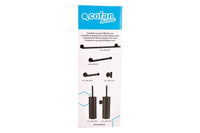 Cofan – Escobillero de Pared Negro Mate Ribeira | Diseño Redondo | Acero Inoxidable | 9,1 x 12,9 x 39 cm