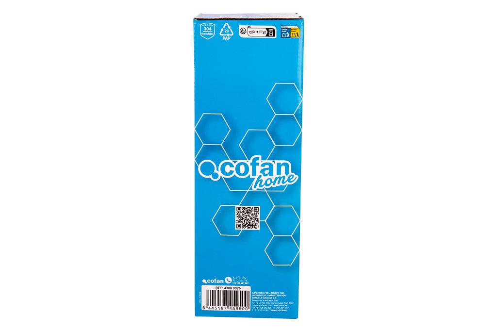 Cofan – Escobillero de Pared Negro Mate Ribeira | Diseño Redondo | Acero Inoxidable | 9,1 x 12,9 x 39 cm