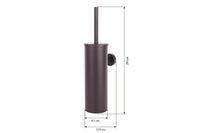 Cofan – Escobillero de Pared Negro Mate Ribeira | Diseño Redondo | Acero Inoxidable | 9,1 x 12,9 x 39 cm