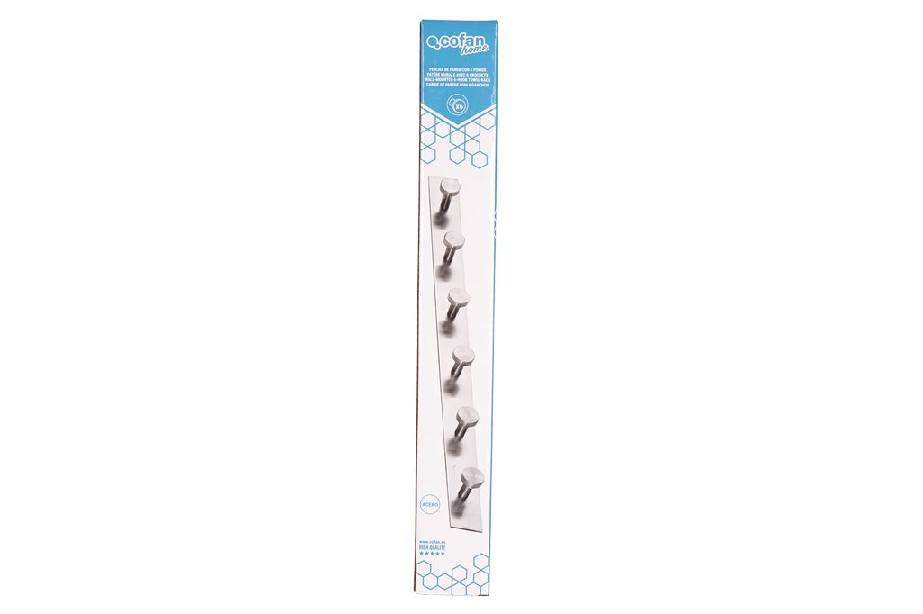Cofan – Perchero de Pared Acero Inoxidable 304 | Diseño Moderno | Disponible con 3, 4 o 6 Colgadores