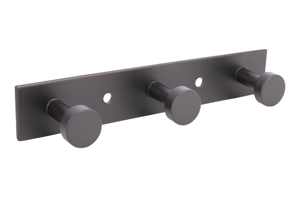 Cofan – Perchero de Pared Negro Mate | Acero Inoxidable | Disponible con 3, 4 o 6 Colgadores