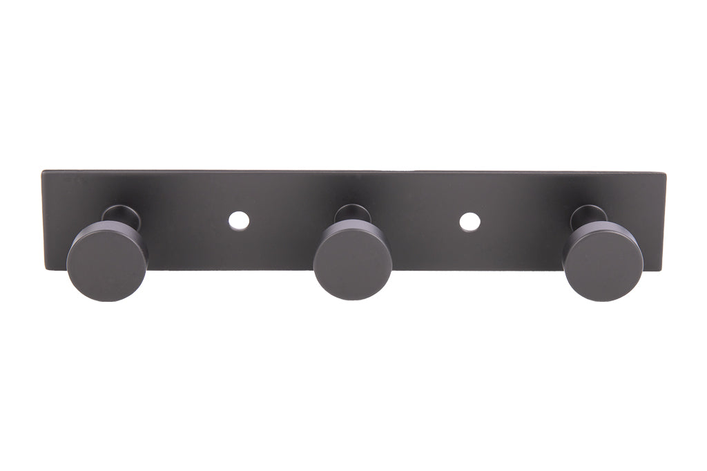 Cofan – Perchero de Pared Negro Mate | Acero Inoxidable | Disponible con 3, 4 o 6 Colgadores