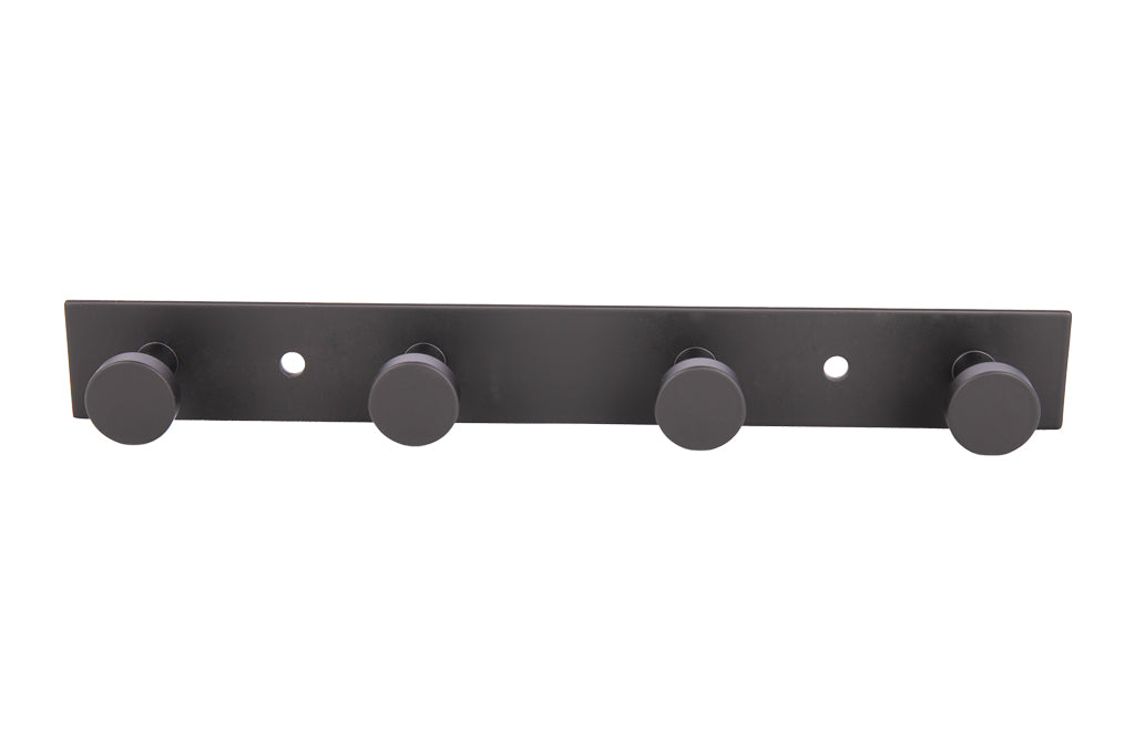 Cofan – Perchero de Pared Negro Mate | Acero Inoxidable | Disponible con 3, 4 o 6 Colgadores