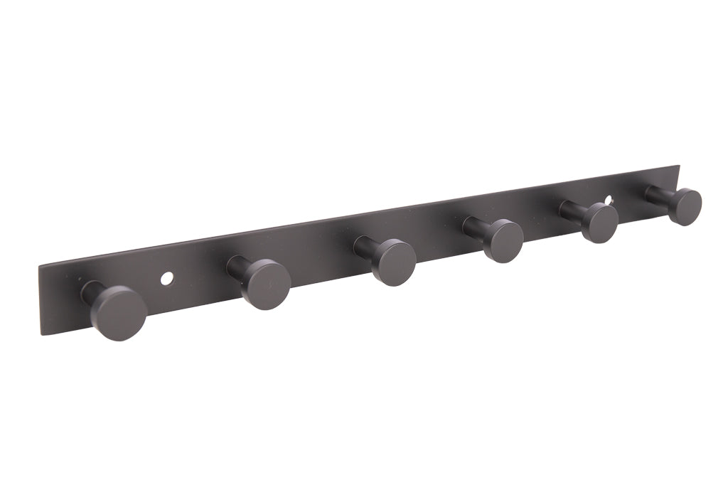 Cofan – Perchero de Pared Negro Mate | Acero Inoxidable | Disponible con 3, 4 o 6 Colgadores