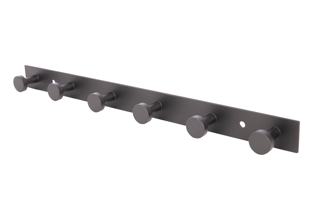 Cofan – Perchero de Pared Negro Mate | Acero Inoxidable | Disponible con 3, 4 o 6 Colgadores