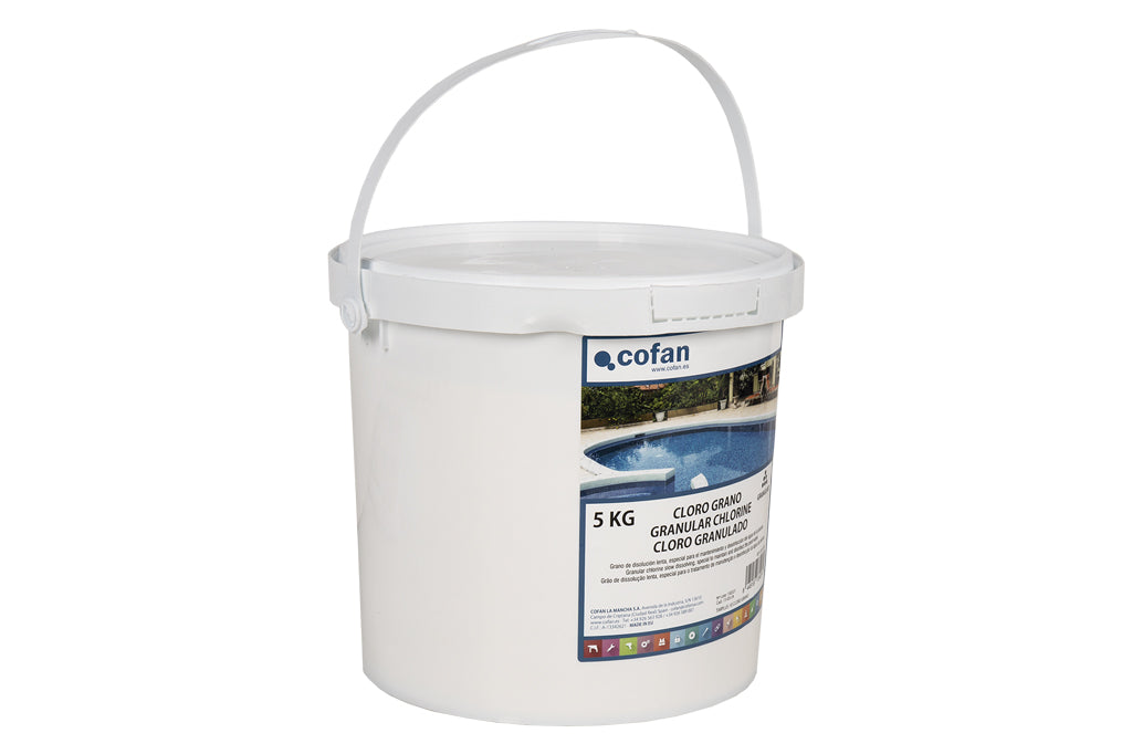 Cofan – Cloro Granulado para Piscinas | Disolución Lenta | Envase de 5kg