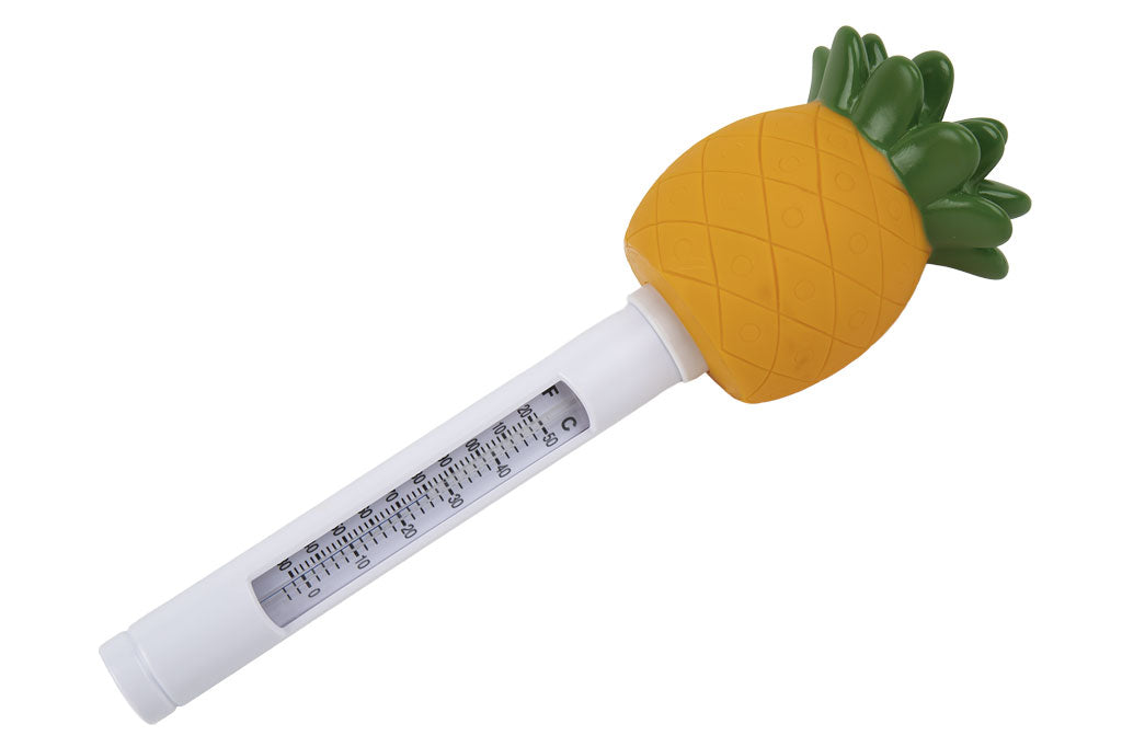 Cofan – Termómetro Flotante de Piña para Piscinas | Medición Precisa y Divertida | 23,5 x 6 cm