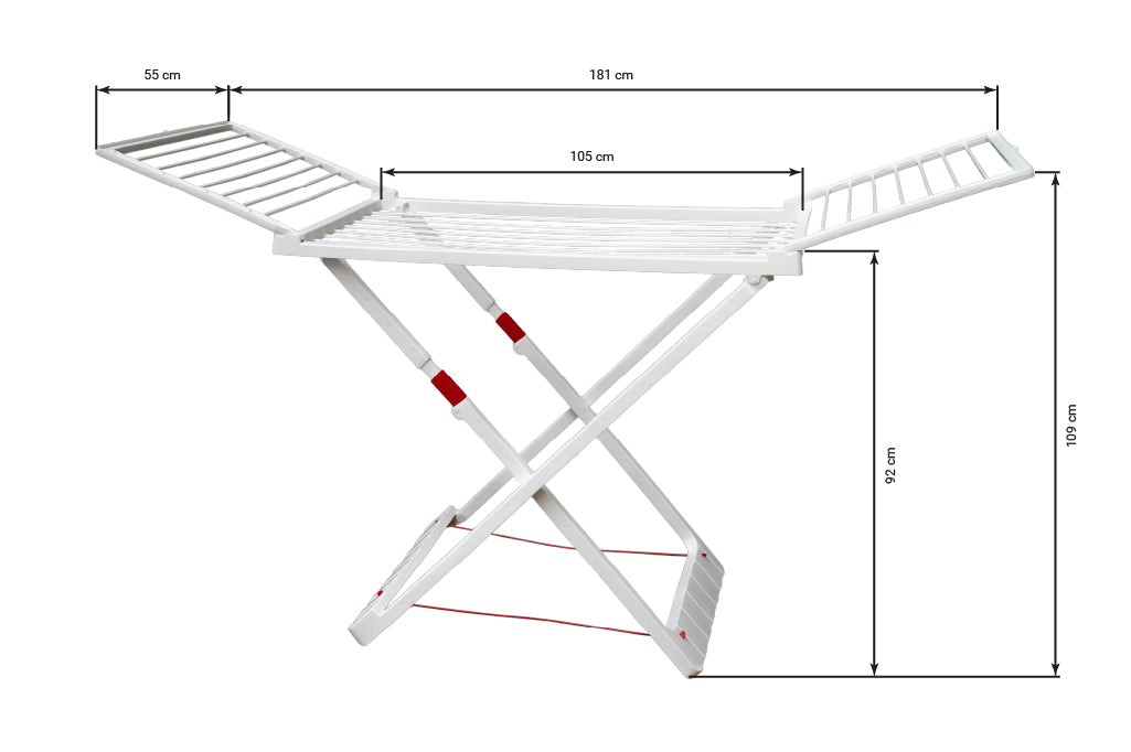 Cofan – Tendedero de Resina Blanca con Alas | 20 m de Tendido | Resistente a Intemperie y UV | Plegable