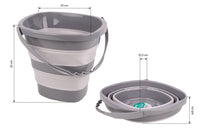 Cofan – Cubo Plegable con Asa 11 Litros | Gris y Blanco | Ahorro de Espacio