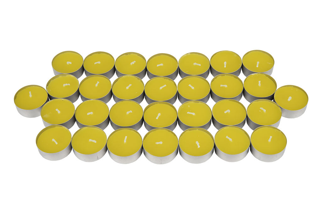 Cofan – Pack 30 Velas Tea Light de Citronela Amarilla | Duración 4,5 h c/u
