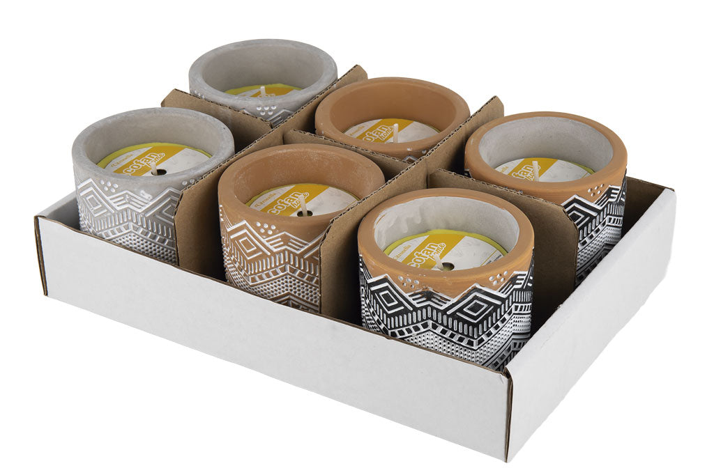 Cofan – Pack 6 Velas Aromáticas de Citronela | Recipiente Decorativo | Aroma Cítrico | Duración 35 Horas c/u