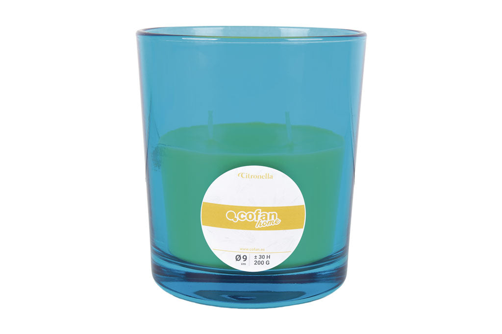 Cofan – Pack 6 Velas Aromáticas de Citronela en Vaso de Colores | 30 h de Protección Natural