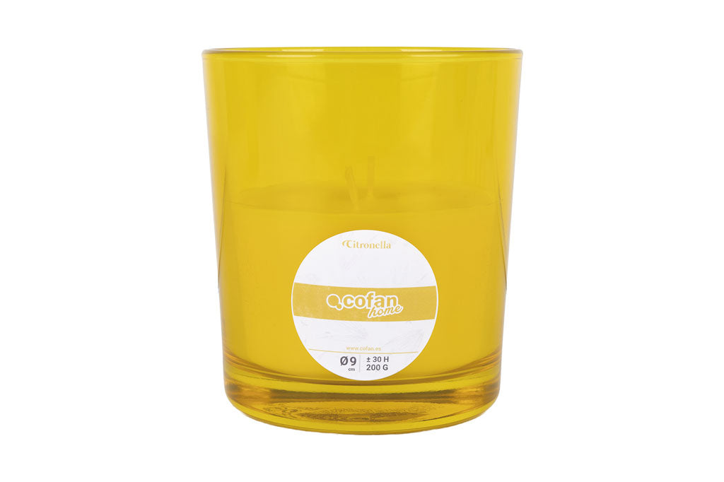 Cofan – Pack 6 Velas Aromáticas de Citronela en Vaso de Colores | 30 h de Protección Natural