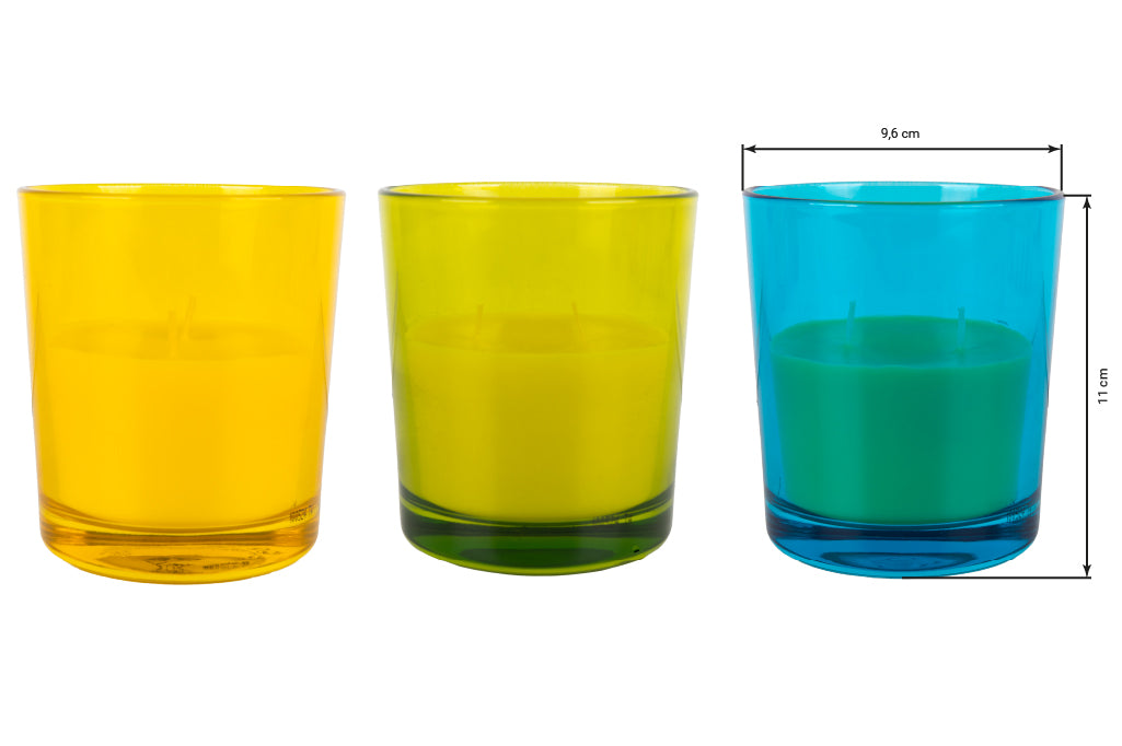 Cofan – Pack 6 Velas Aromáticas de Citronela en Vaso de Colores | 30 h de Protección Natural