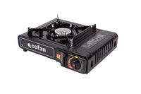 Cofan – Hornillo de Gas Portátil | Encendido Piezoeléctrico | Boquilla Universal | Ideal para Camping y Excursiones
