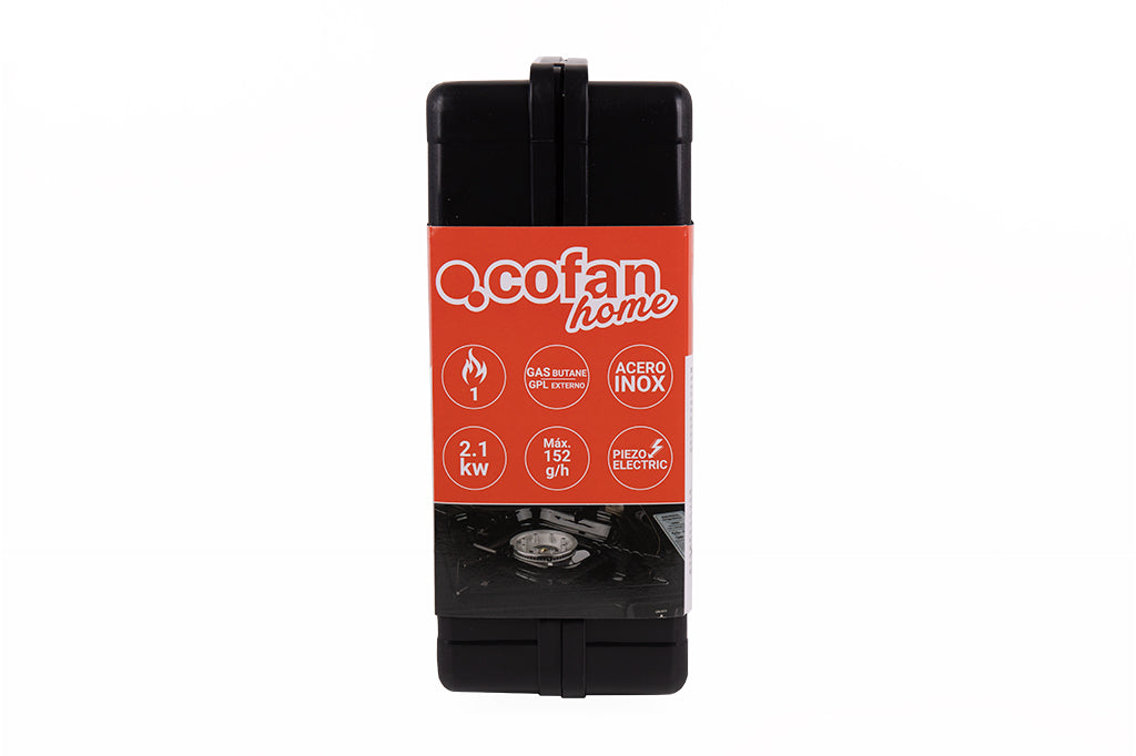 Cofan – Hornillo de Gas Portátil | Encendido Piezoeléctrico | Boquilla Universal | Ideal para Camping y Excursiones