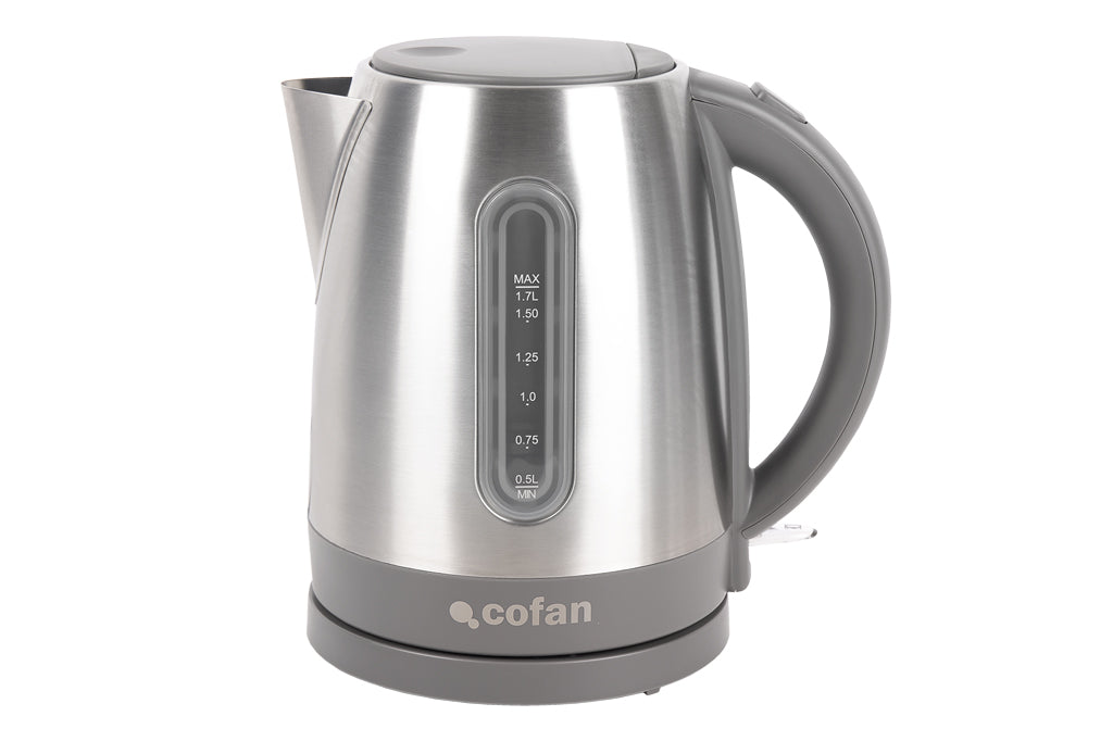 Cofan – Hervidor Eléctrico 1,7 L 2200 W | Base 360° Inalámbrica | Acero Inoxidable | Controlador Strix