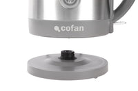 Cofan – Hervidor Eléctrico 1,7 L 2200 W | Base 360° Inalámbrica | Acero Inoxidable | Controlador Strix