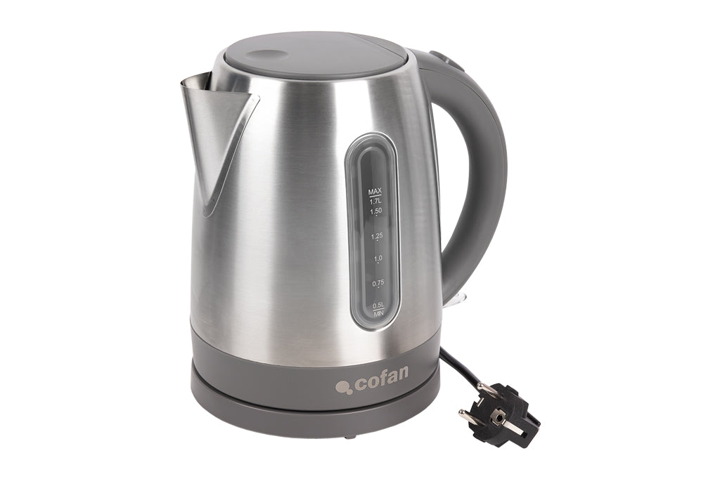 Cofan – Hervidor Eléctrico 1,7 L 2200 W | Base 360° Inalámbrica | Acero Inoxidable | Controlador Strix