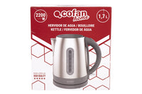 Cofan – Hervidor Eléctrico 1,7 L 2200 W | Base 360° Inalámbrica | Acero Inoxidable | Controlador Strix