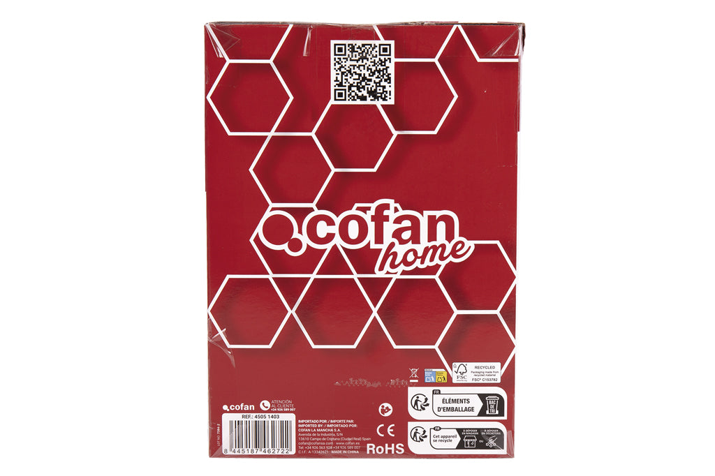 Cofan – Hervidor Eléctrico 1,7 L 2200 W | Base 360° Inalámbrica | Acero Inoxidable | Controlador Strix