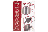 Cofan – Hervidor Eléctrico 1,7 L 2200 W | Base 360° Inalámbrica | Acero Inoxidable | Controlador Strix