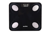 Cofan – Báscula de Baño Digital Inteligente con Bluetooth | Análisis Corporal 12 Datos | Carga USB | Hasta 180 kg