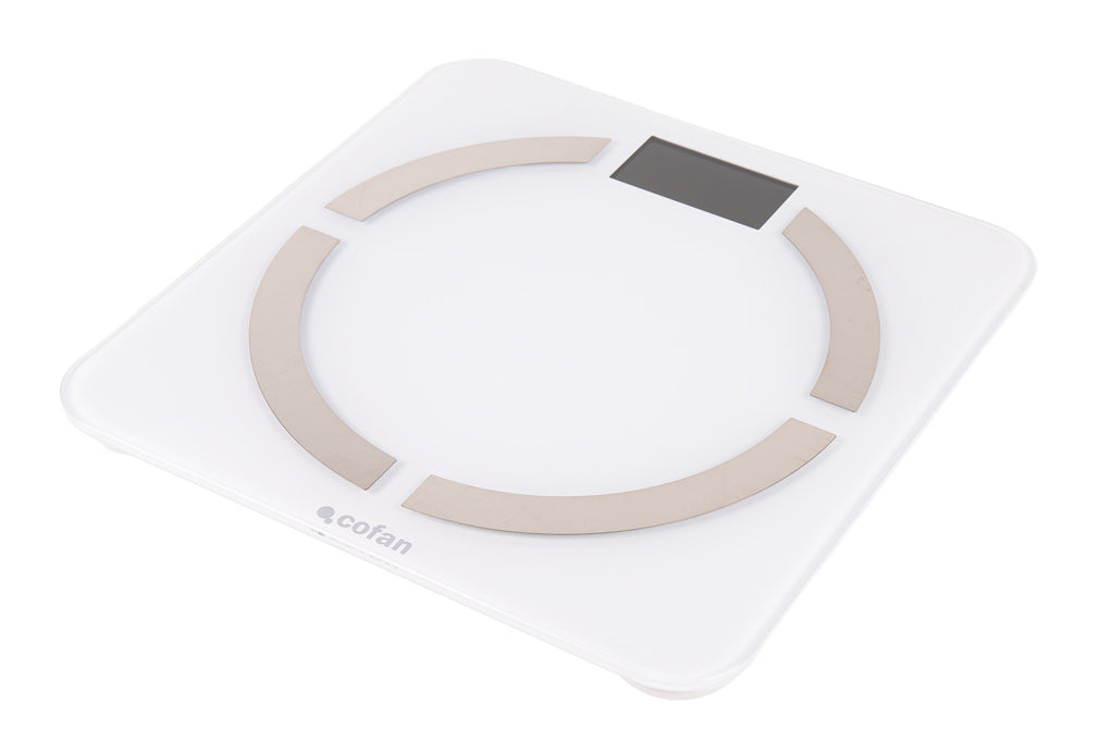 Cofan – Báscula de Baño Digital Inteligente con Bluetooth | Análisis Corporal 12 Datos | Hasta 180 kg | Pilas Incluidas