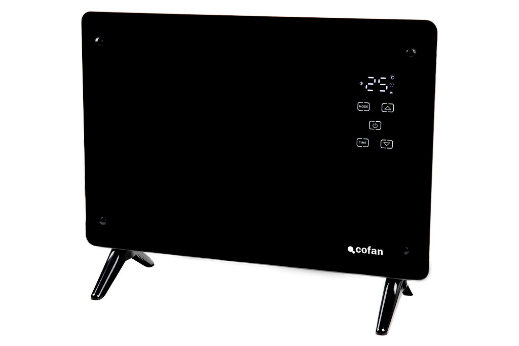 Cofan – Convector Radiante de Panel de Vidrio 1500 W | App Tuya/Smart Life + Mando | Control por Voz | Temporizador 24 h