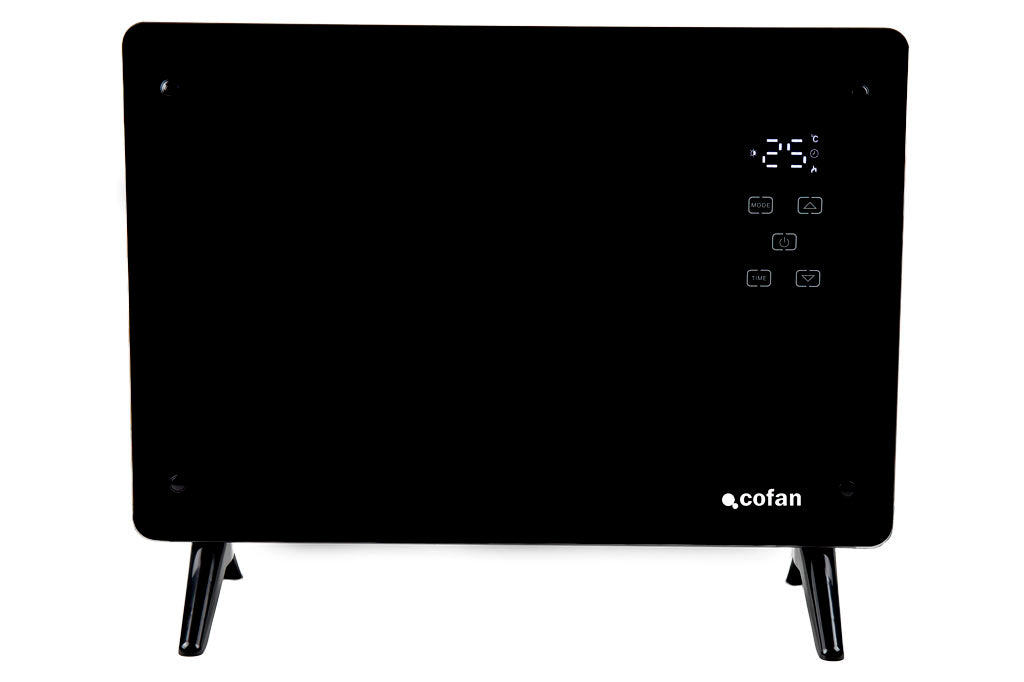 Cofan – Convector Radiante de Panel de Vidrio 1500 W | App Tuya/Smart Life + Mando | Control por Voz | Temporizador 24 h