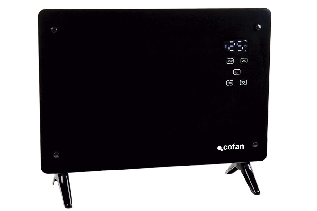 Cofan – Convector Radiante de Panel de Vidrio 1500 W | App Tuya/Smart Life + Mando | Control por Voz | Temporizador 24 h