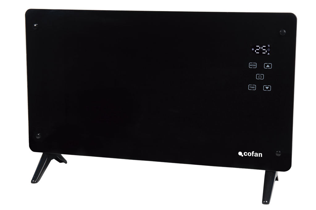 Cofan – Convector Radiante Panel de Vidrio 2000 W | 2 Modos 1500/2000 W | App Tuya/Smart Life + Mando | Control por Voz | Temporizador 24 h