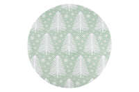 Cofan – Bajoplatos Redondos de Navidad Ø38 cm | Pack 6 Salvamanteles Verde con Árboles