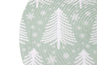 Cofan – Bajoplatos Redondos de Navidad Ø38 cm | Pack 6 Salvamanteles Verde con Árboles