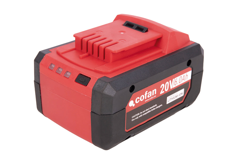 Cofan – Batería Li-Ion 20 V 6.0 Ah | Sistema 1 for All | Alta Autonomía con Indicador LED