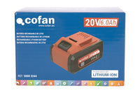 Cofan – Batería Li-Ion 20 V 6.0 Ah | Sistema 1 for All | Alta Autonomía con Indicador LED