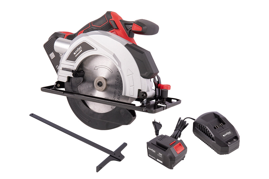 Cofan – Sierra Circular a Batería 20 V Brushless | Disco Ø185 mm | 3.650 rpm | Corte 50 mm | Con o Sin Batería y Cargador