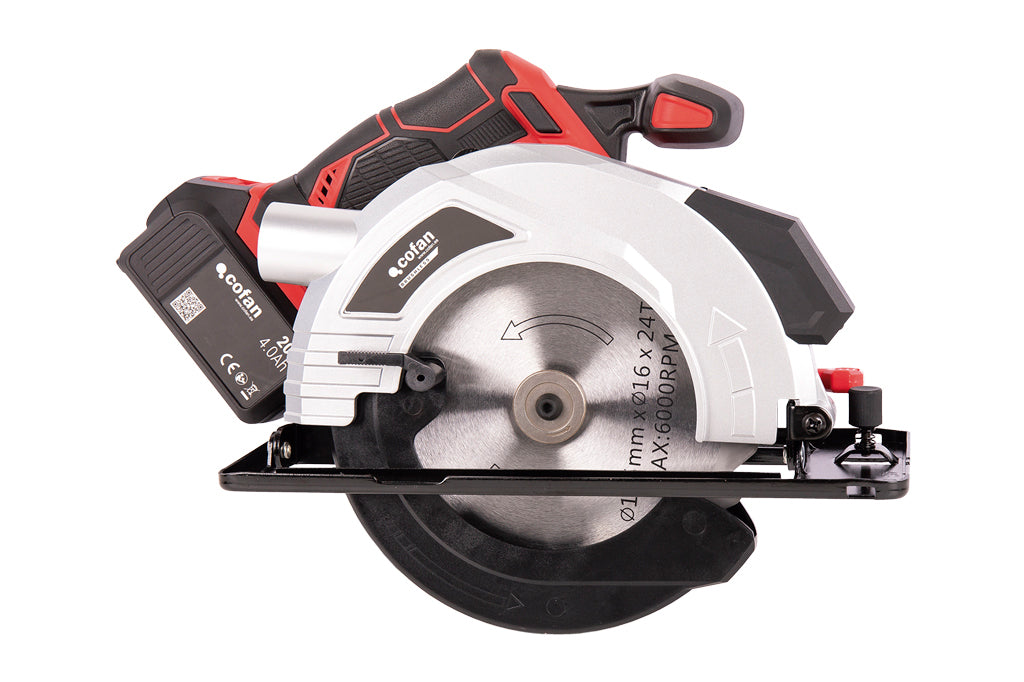 Cofan – Sierra Circular a Batería 20 V Brushless | Disco Ø185 mm | 3.650 rpm | Corte 50 mm | Con o Sin Batería y Cargador