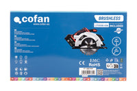 Cofan – Sierra Circular a Batería 20 V Brushless | Disco Ø185 mm | 3.650 rpm | Corte 50 mm | Con o Sin Batería y Cargador