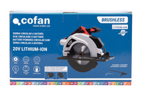 Cofan – Sierra Circular a Batería 20 V Brushless | Disco Ø185 mm | 3.650 rpm | Corte 50 mm | Con o Sin Batería y Cargador