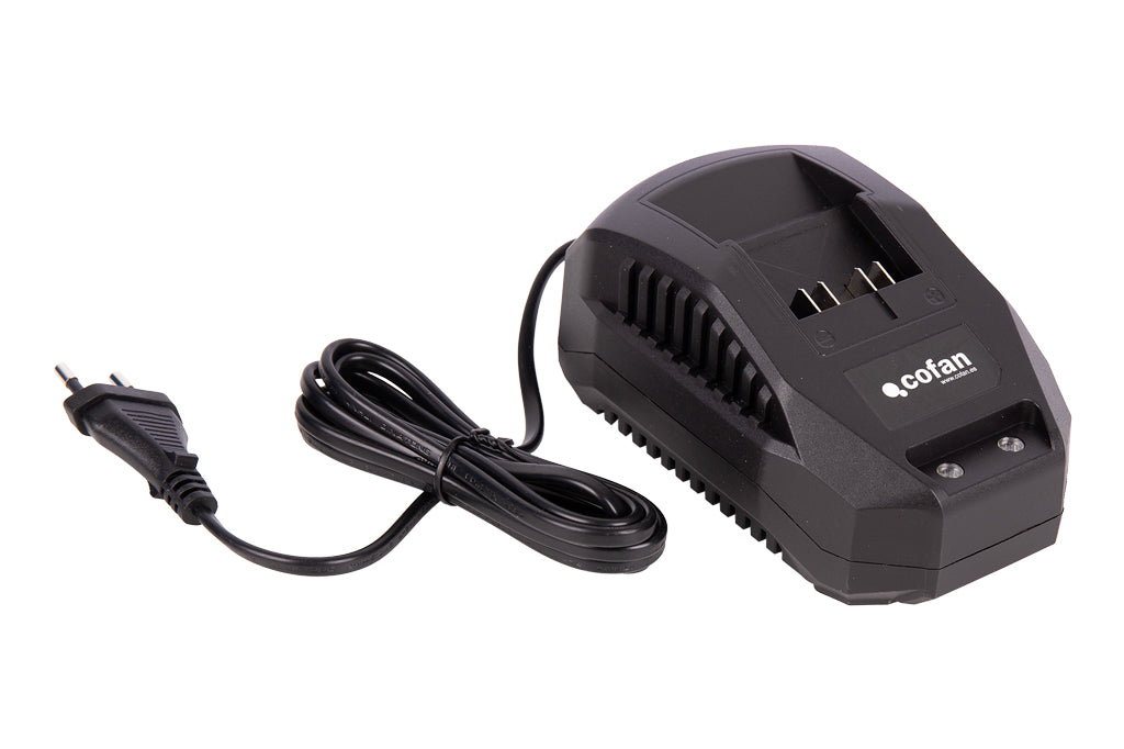 Cofan – Pack Cargador 20 V 2.4 A + Batería 20 V 2.0 Ah Li-Ion | Sistema 1 for All | Protección Contra Sobrecarga