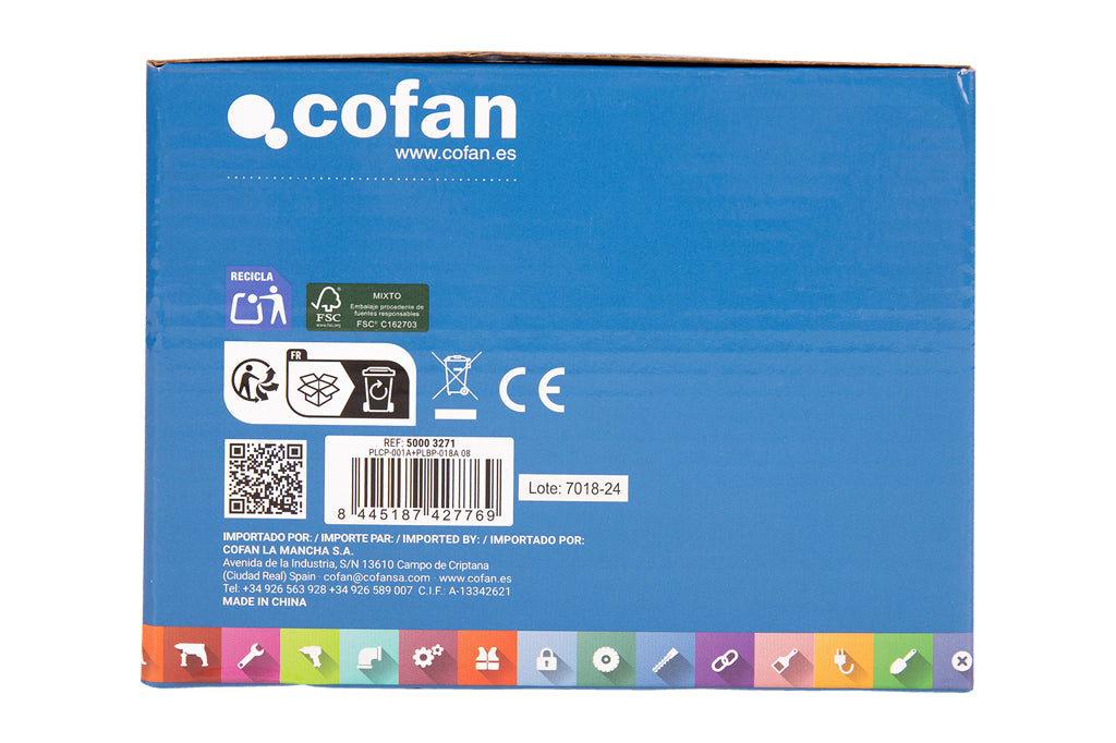 Cofan – Pack Cargador 20 V 2.4 A + Batería 20 V 2.0 Ah Li-Ion | Sistema 1 for All | Protección Contra Sobrecarga